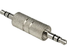 ADAPTERIS MINIJACK 3.5MM(M) 3PIN->MINIJACK 3.5MM(M) 3PIN Sidabrinis METALOWA OBUDOWA DELOCK