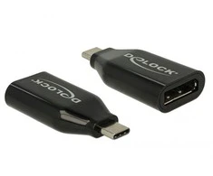 Delock USB-C adapteris – Displayport M / F 4K 60Hz Juodas