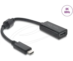Adapteris AV Delock USB Type-C Adapteris do HDMI (DP Alt Mode) 8K 60 Hz su HDR i HDCP juoda