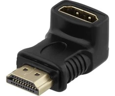 HDMI adapteris, 19 kontaktų, kampinis, juodas DELTACO / HDMI-14G