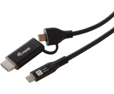 Adapteris AV Equip USB-C->USB-C+HDMI PD100W 4K/ 60Hz 2.00m Alu. (128436)