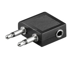 Adapteris AV Goobay Jack 3.5 mm – Jack 3.5 mm x2 juodas (61004)