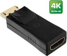 „InLine DisplayPort“ adapteris, „DisplayPort“ kištukas su HDMI lizdu, 4K2K, su garsu, juodas