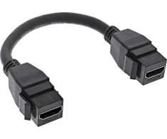 Adapteris AV InLine® HDMI 2x Keystone kabelis 4K/60Hz, HDMI A moteriškas/moteris, juodas, 0,2 m