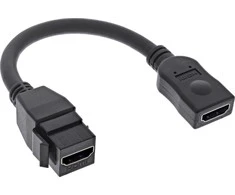 AV adapteris InLine ® HDMI Keystone adapteris kabelis 4K / 30Hz, HDMI A moteris / moteris, juoda, 0.2m