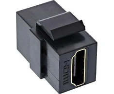Adapteris AV InLine® HDMI Keystone Snap-In modulis, 4K/60Hz, HDMI AF/AF juodas