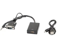 Adapteris Lanberg VGA(F) + garso 3,5 mm -