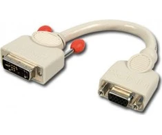 Lindy Adapteris - DVI-I į VGA 0.2m dvigubam monitorių nustatymui