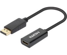Manhattan Ekranas port Adapteris, Active DP-Male/HDMI-Female, 4K@60Hz, Juodas, 153713