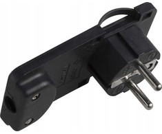 MicroConnect Schuko kampinis maitinimo kištukas, juodas, forma: plokščias
