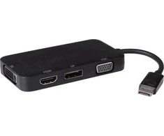 Adapteris AV PremiumCord DisplayPort - HDMI - D-Sub (VGA) - DVI juoda (kportad16)