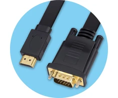 Adapteris AV Reagle HDMI na VGA 3M FULL HD D-SUB Płaski Przewód Adapteris 1080p