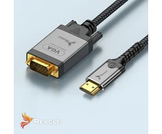 Adapteris AV Reagle Kabelis HDMI na VGA 2M FULL HD D-SUB Płaski Przewód Adapteris 1080p (RHVG200S)