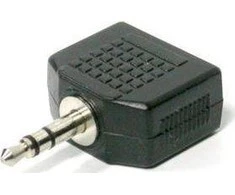 AV Brancher adapteris, Garso, Jack (3,5mm) 2x F-Jack (3,5mm) M, 0, stereo, juoda