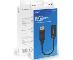 Adapteris Savio DisplayPort (M) v1.2 – HDMI A (F) v1.4, 4K, AK-62