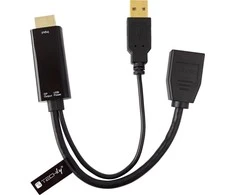 AV adapteris Techly HDMI - DisplayPort + USB - A juoda (ICOC HDMI-DP12A)