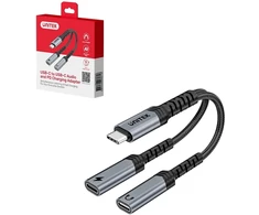 Adapteris AV Unitek Audio ir įkrovimo PD USB-C į USB-C 15 cm (M206BGY01)