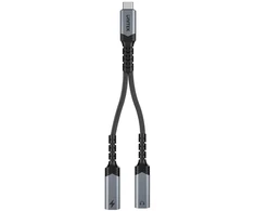 Adapteris AV Unitek Audio ir įkrovimo PD USB-C į USB-C 15 cm (M206BGY01)