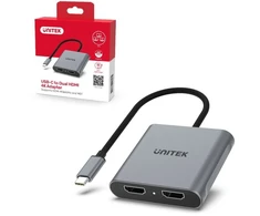 Adapteris AV Unitek Unitek Adapteris USB-C do 2x HDMI | 4K@60Hz | MST | HDCP 2.2