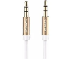 USAMS Adapteris audio jack 3,5m - 3,5m 1mbaltos spalvos YP102 (YP-01)