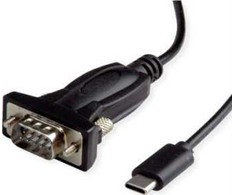 AV vertė VALUE Adapterio keitiklio kabelis USB – nuoseklus, C tipas – RS232, juodas, 1,8 m