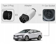 Extralink EV įkrovimo adapteris 2 tipo ES į 1 tipo JAV | Elektromobilių įkrovimo adapteris | 32A 7,4 kW