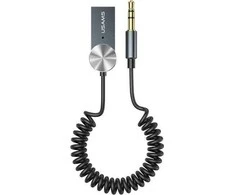 Mašininis AUX (3.5m) - Bluetooth 5.0 audio adapteris USAMS, juodas