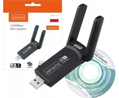 Adapteris USB 3.0 WiFi tinklo plokštė 1300Mb Išorinis 5Ghz Zenwire WD-4605AC