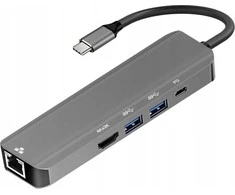 Adapteris HUB 5in1 USB C ART OEM-C15-1 sidabrinis