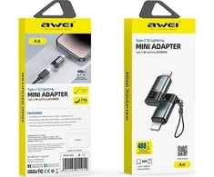 AWEI Adapteris A11 USB-C/Lightning pilkas