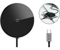 Charger induction for smartphone Baseus WXJMY-A0G (USB 2.0, USB 3.0, USB typ C, juodos spalvos)