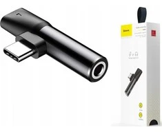 Baseus Audio adapteris L41 USB-C prie 3.5mm AUX lizdo + USB-C - Juodas