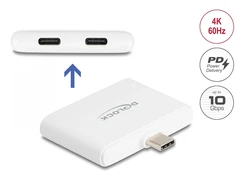 Adapteris USB Delock USB-C - USB-C x2 Baltas (61088)