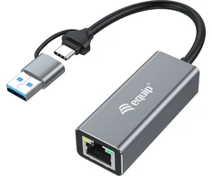 Adapteris USB Equip USB-C - RJ-45 Pilka (133495)