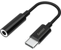 USB/Audio adapter, USB C (M) - Jack (3,5mm) F, stereo, juoda, Genius ACC-C100