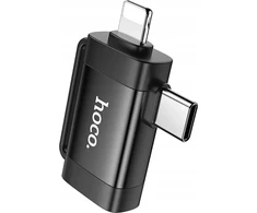 Adapteris OTG 2in1 USB C / Lightning to USB A Hoco UA31F juodas