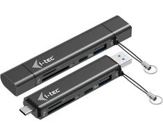 I-tec Skaitytuvas kart usb-c/usb-a dongle sd tf 2xusb