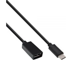„InLine 35800“ USB 3.1 adapterio kabelis, C tipo kištukinis į A moteriškas USB tipo C kištukas iki A tipo USB lizdas 0,15 m juodas