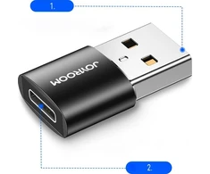 C tipo USB vyriškas-moteriškas adapteris (2 vnt.) Joyroom S-H152 (juodas)