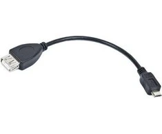 LANBERG usb micro-B M USB-A F 2.0 cable 0.15m OTG juodas