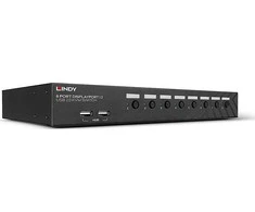 KVM Switch - LINDY 8 Prievadų DisplayPort 1.2, USB 2.0 ir Garso KVM Switch, Juodas