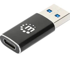 Adapteris USB Manhattan USB-A - USB-C Juodas (153980)