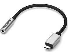 Marmitek 08374, Juoda, Sidabras, USB C, 3,5 mm, 0,15 m, Kištukas, Lizdas