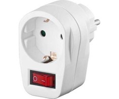 MicroConnect Safety Socket Adapteris, Baltas