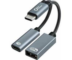 Adapteris USB MicroConnect MC-USBC-CFAF USB-C - USB-A + USB-C Sidabrinė (MC-USBC-CFAF)