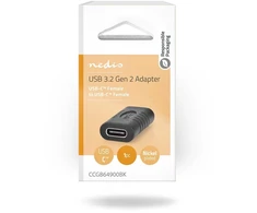 Adapteris USB Nedis CCGB64900BK USB-C - USB-C Juodas (CCGB64900BK)