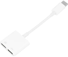 OEM adapteris AUX 2in1 C tipo (vyras) į C tipo (lizdas) / C tipo (lizdas) dėžutė baltas [DAC]