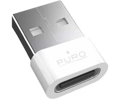 Puro USB-C - USB-A adapteris - Baltas