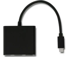 QOLTEC 50430 Qoltec Adapteris USB 3.1 typC Male / HDMI AF + USB AF + USB 3.1 typC juodas