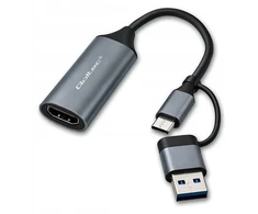 Qoltec vaizdo įrašymo plokštė USB-C USB-A HDMI 4K 30Hz aliuminis